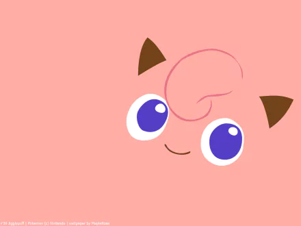 HD desktop wallpaper featuring the Pokémon Jigglypuff on a pink background.