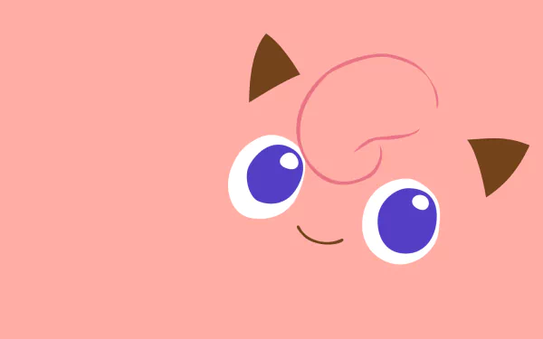 HD desktop wallpaper featuring the Pokémon Jigglypuff on a pink background.