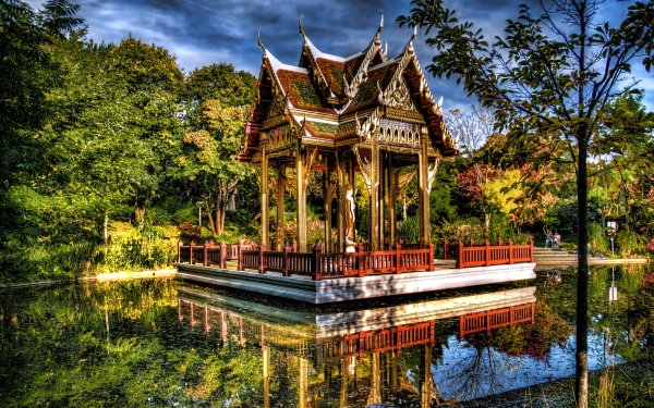 Photography Park Germany Pagoda Pond Tree HD Wallpaper | Background Image