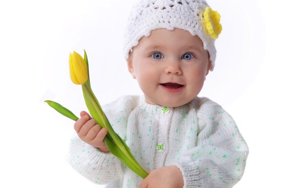Photography Baby Flower Tulip Cute Blue Eyes HD Wallpaper | Background Image