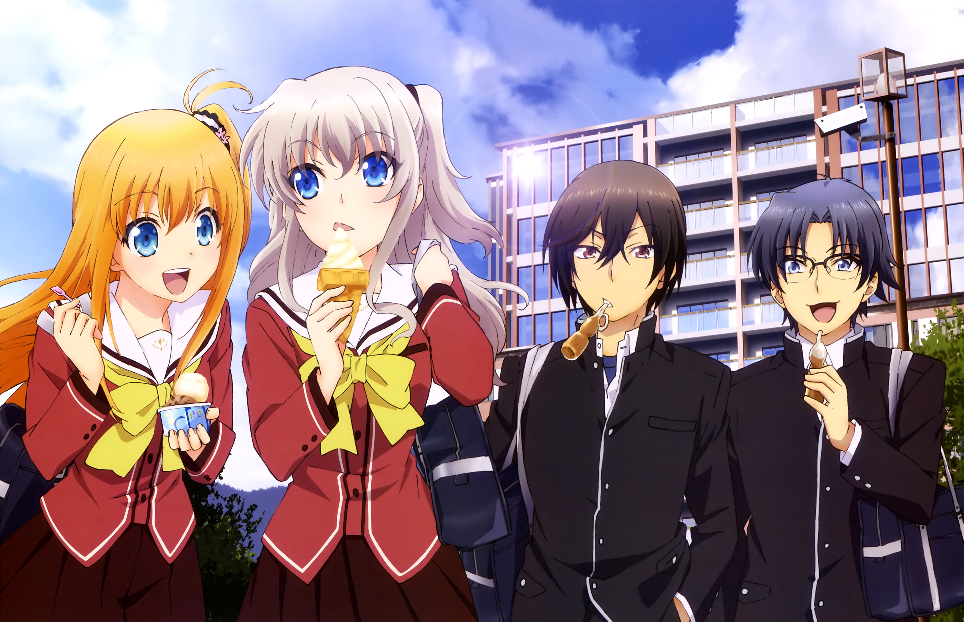 Charlotte Anime Main Members Hd Wallpaper Background Image 3350x2160