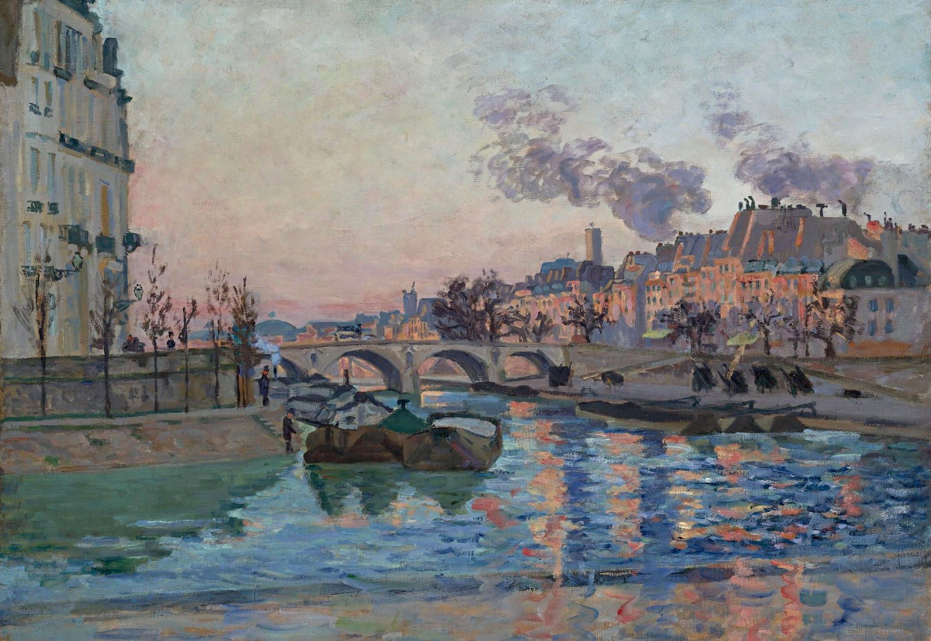 Download Cityscape Seine River Paris Artistic Painting HD Wallpaper by Armand Guillaumin
