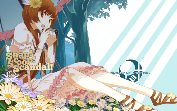 HD anime desktop wallpaper featuring Marika Tachibana from Nisekoi, set outdoors with flowers and trees, capturing a bright and serene atmosphere.