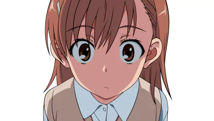 Mikoto Misaka from A Certain Scientific Railgun in a school uniform, featuring short brown hair and expressive brown eyes, captured in stunning 4K Ultra HD detail.