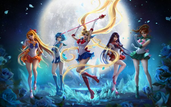 Anime Sailor Moon Colorful School Uniform Skirt Long Hair Short Hair Blonde Blue Hair Purple Hair Brown Hair Blue Eyes Green Eyes HD Wallpaper | Background Image