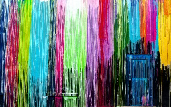 Artistic Colors Wall Door Colorful Graffiti HD Wallpaper | Background Image