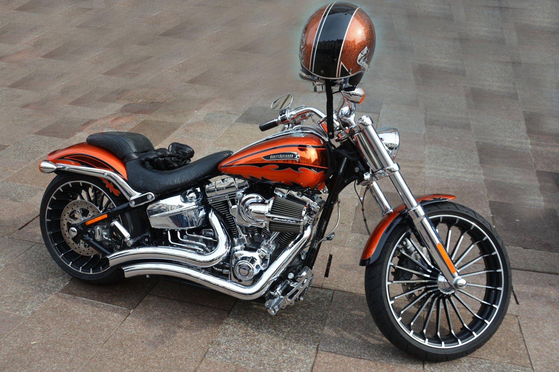 Orange Harley Davidson Motorbike by terimakasih0