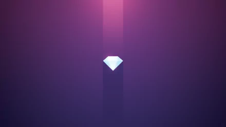 HD desktop wallpaper with a minimalist diamond in the center against a gradient background of purple and pink hues.