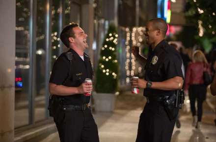 Justin Chang Damon Wayans Jr. Ryan Davis Jake Johnson movie Let's Be Cops HD Desktop Wallpaper | Background Image