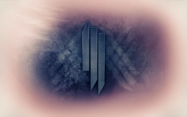 A vibrant HD desktop wallpaper featuring the iconic Skrillex logo, set against a textured background that embodies the energy of electronic music.
