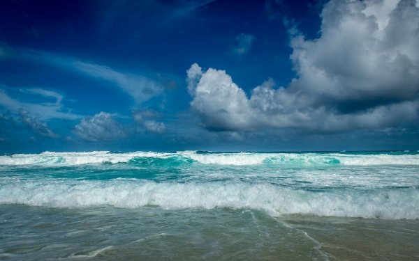 Earth Ocean Wave Blue Turquoise Sky Cloud Horizon HD Wallpaper | Background Image