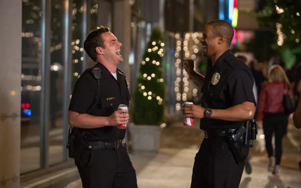 Justin Chang Damon Wayans Jr. Ryan Davis Jake Johnson movie Let's Be Cops HD Desktop Wallpaper | Background Image