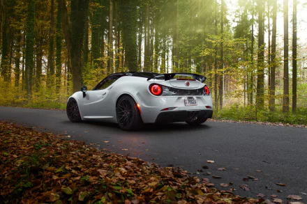 car white car supercar Alfa Romeo vehicle Alfa Romeo 4C HD Desktop Wallpaper | Background Image