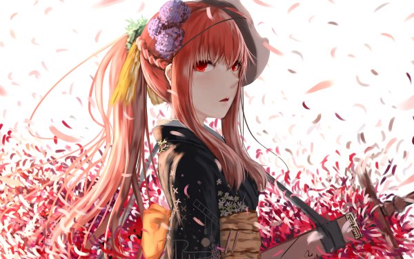 Anime Original Red Eyes Long Hair Red Hair HD Wallpaper | Background Image