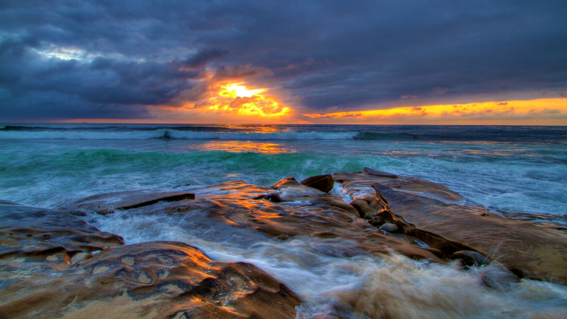 Ocean Sunset HD Wallpaper | Background Image | 1920x1080 ...