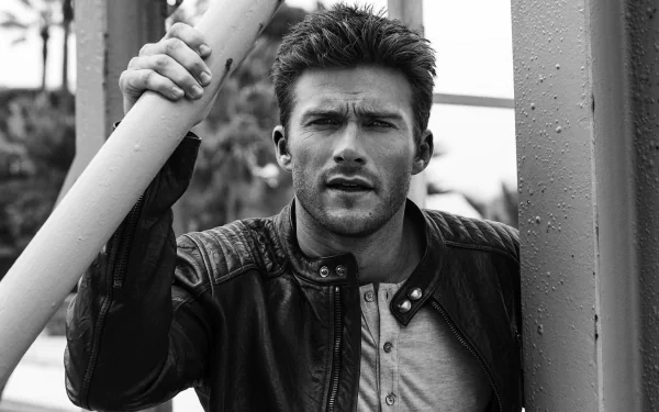 Black & White American actor Celebrity Scott Eastwood HD Desktop Wallpaper | Background Image