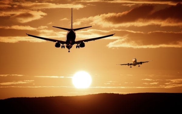 Vehicles Aircraft Passenger Plane Airplane Sunset Sun orange Cloud HD Wallpaper | Background Image