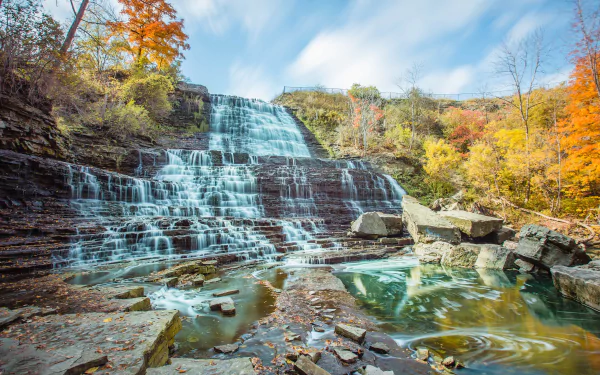 Canada waterfall nature Albion Falls HD Desktop Wallpaper | Background Image