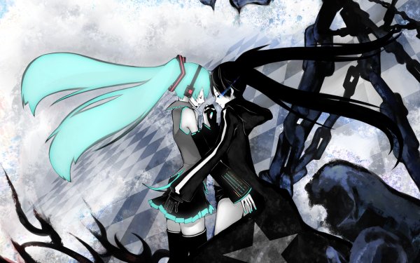 Anime Crossover Black Rock Shooter Hatsune Miku Vocaloid HD Wallpaper | Background Image