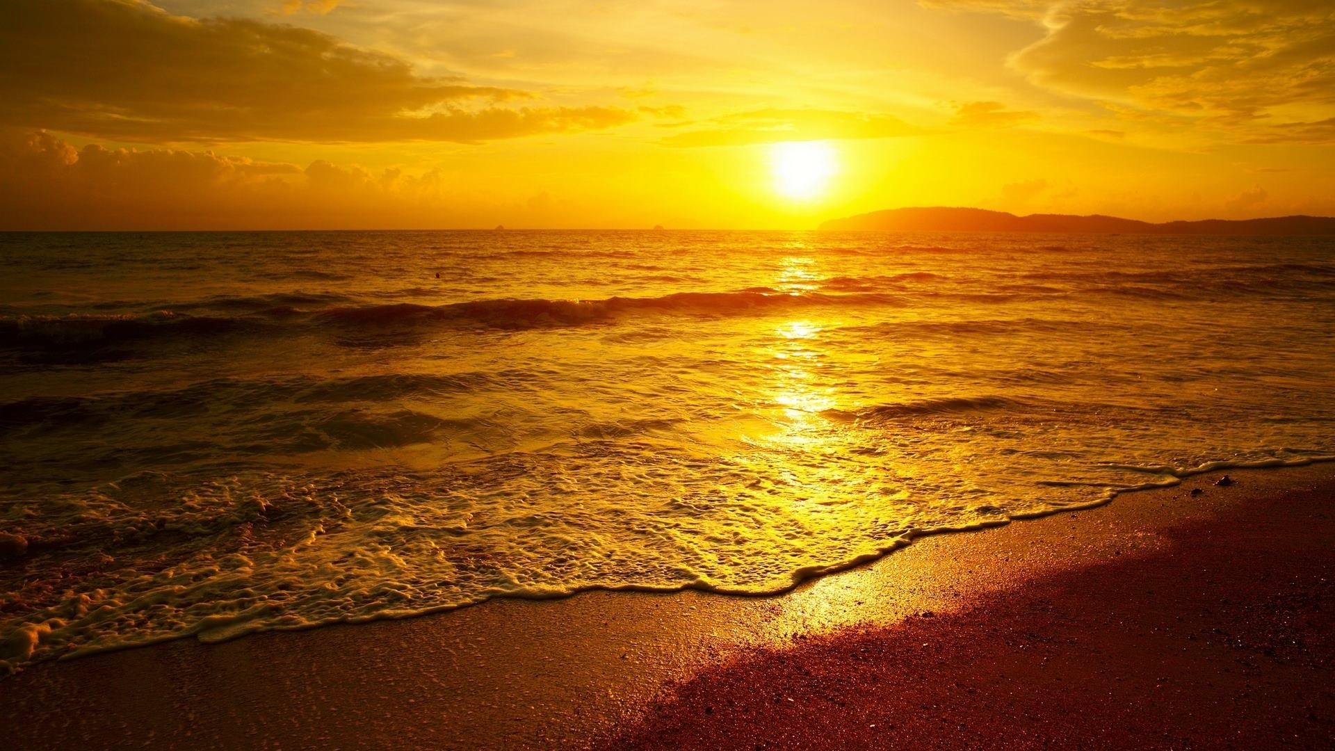 Beach Sunset  HD Wallpaper  Background Image 1920x1080 