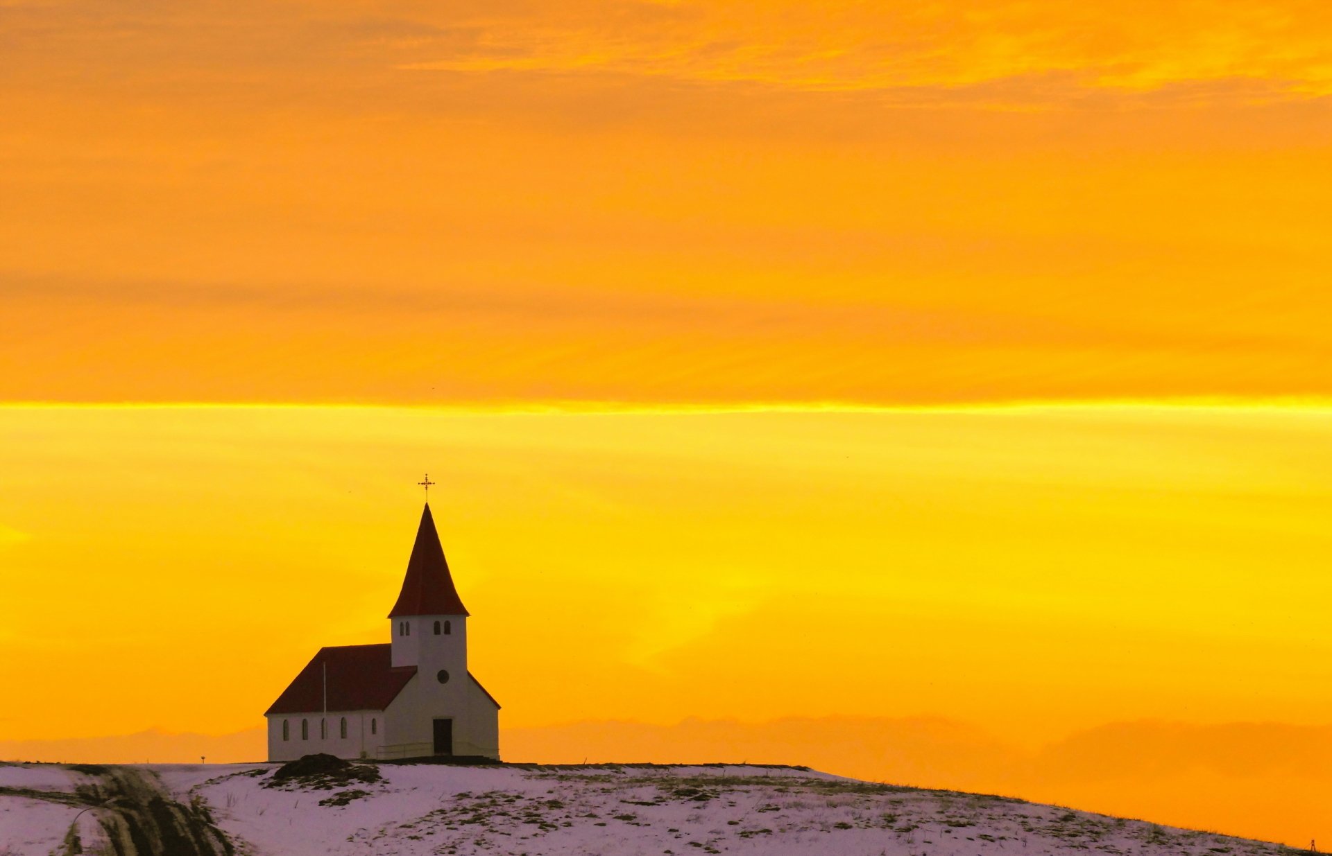 Download Orange (Color) Yellow Sunset Building Religious Church HD