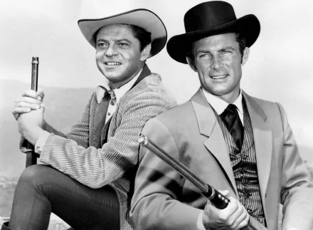 Black & White western James West Robert Conrad Artemus Gordon Ross Martin cast TV Show The Wild Wild West (1965) HD Desktop Wallpaper | Background Image