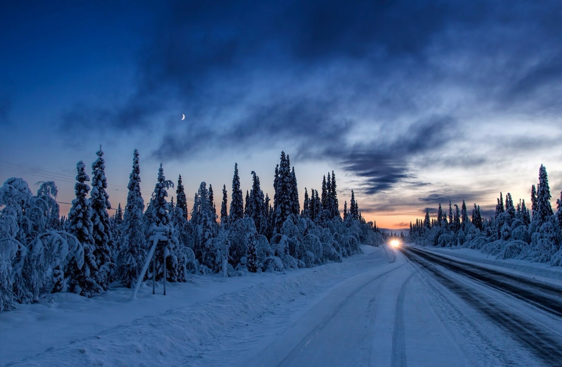 Download Snow Tree Winter Man Made Road HD Wallpaper | 1920x1255 ...