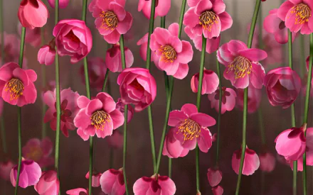  Pink Blossoms on Vines