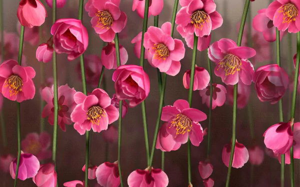 Pink Blossoms on Vines