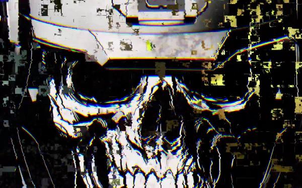 A striking HD wallpaper featuring a skull design, inspired by the video game Call of Duty: Infinite Warfare, showcasing a blend of dark and glitch effects.