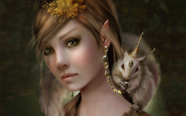 Fantasía Elfo Pet Fondo de pantalla HD | Fondo de Escritorio