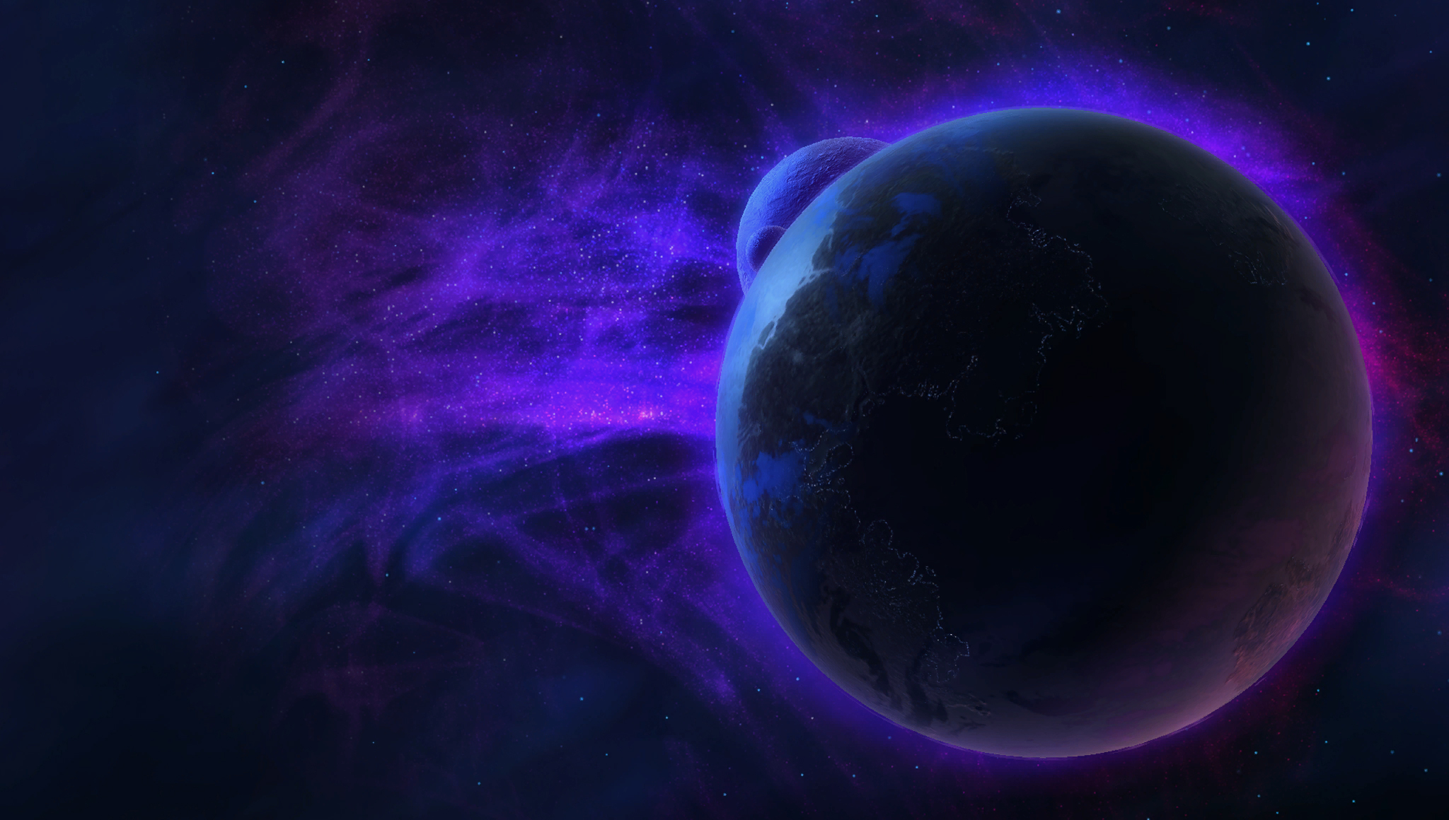 Download Blue Purple Space Sci Fi Planet HD Wallpaper