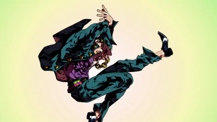 HD desktop wallpaper featuring Jotaro Kujo from the anime JoJo's Bizarre Adventure: Stardust Crusaders in a dynamic, action-packed pose.