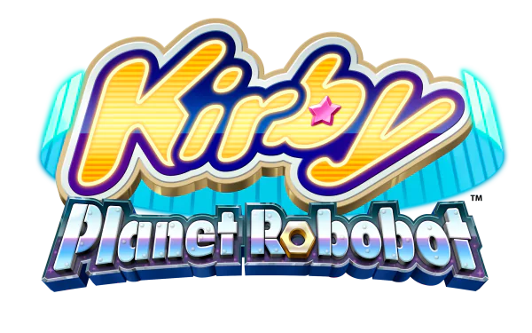 HD desktop wallpaper featuring the colorful logo for Kirby: Planet Robobot.