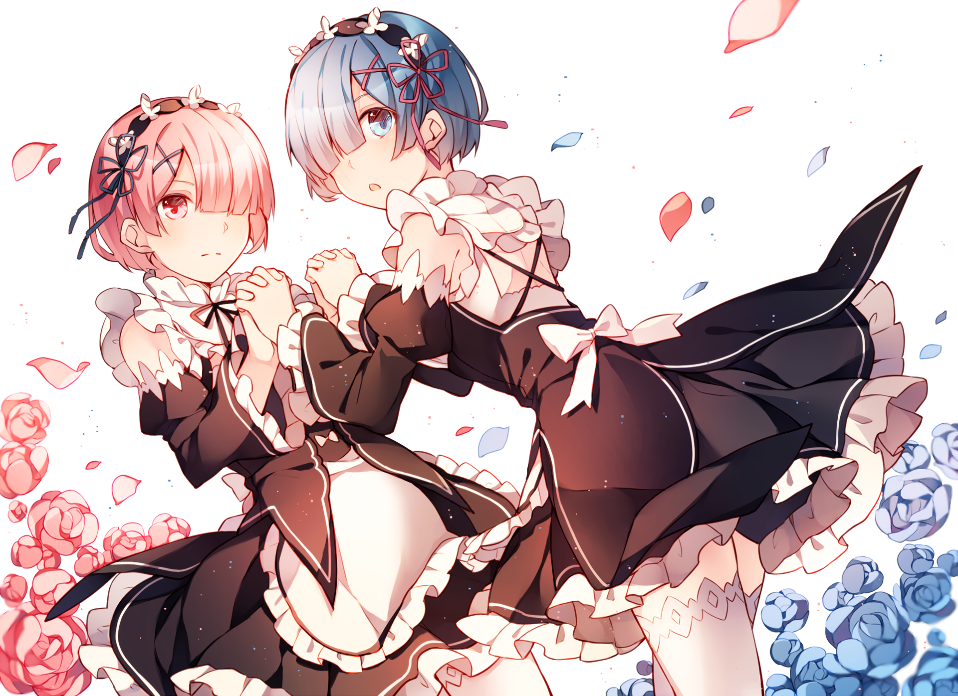 Ram and Rem (Re:ZERO) Anime HD Wallpaper by ひづきみや