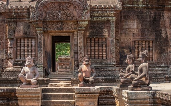 Religieux Angkor Wat Temples Temple Old Hindouisme Statue Ruine Fond d'écran HD | Image