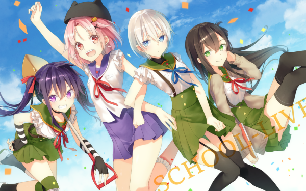 Anime School-Live! Yuki Takeya Kurumi Ebisuzawa Miki Naoki Yuuri Wakasa Skirt HD Wallpaper | Background Image