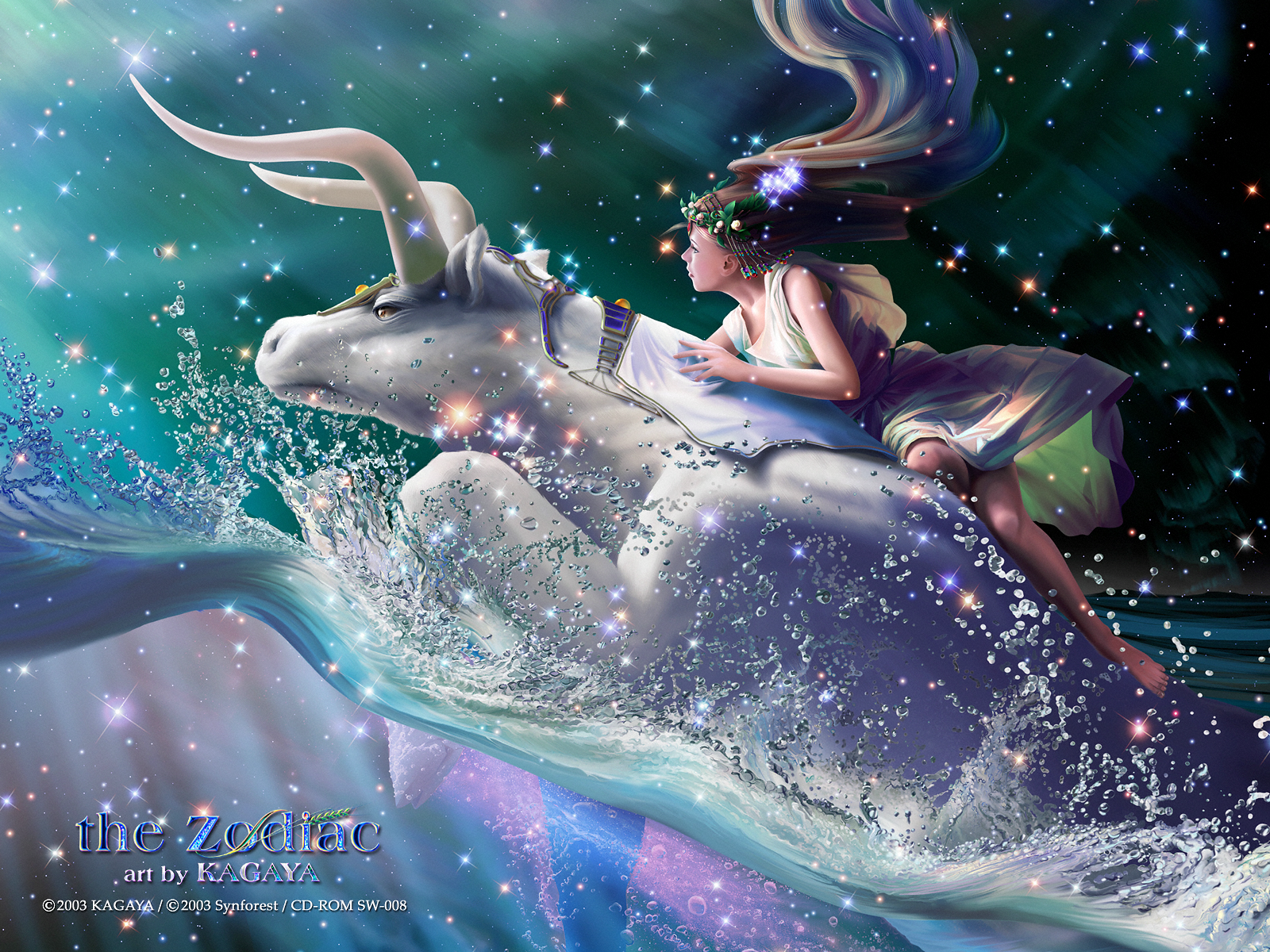 Fantasy Girl on a Bull by KAGAYA