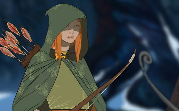 HD wallpaper featuring an archer from The Banner Saga 2, set against a mystical background.