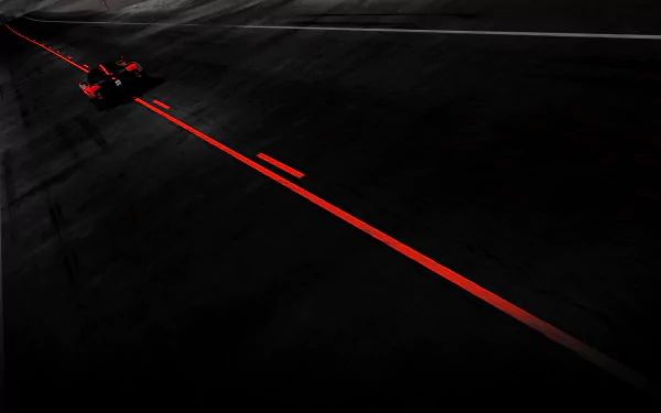 A striking HD wallpaper featuring a Pagani Zonda Cinque from the video game Need For Speed: Hot Pursuit, highlighted against a dark backdrop with bold red lines, emphasizing speed and performance.