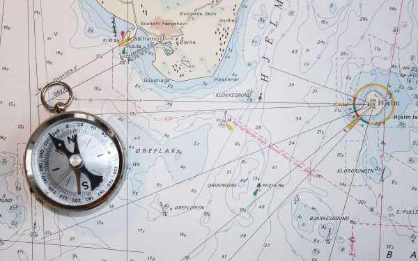  Navigation chart and compass by SteenJepsen