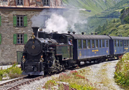  Furka Cogwheel Steam Railway Gletsch Switzerland by hpgruesen