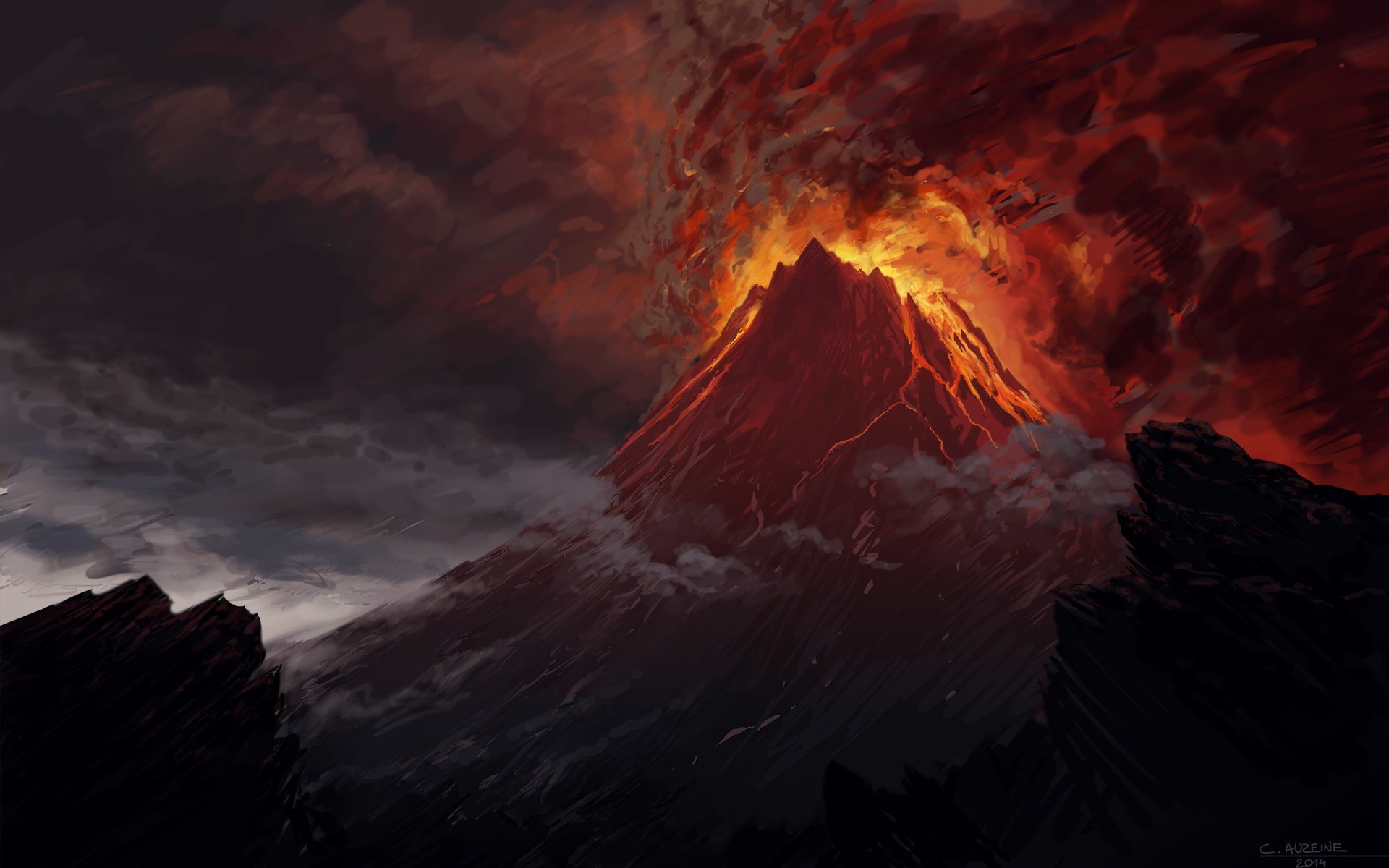 Volcano Eruption by Christophe Auzeine