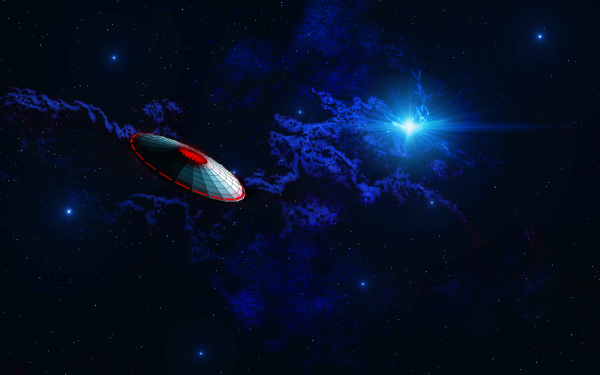 Sci Fi UFO Space Spaceship Blue HD Wallpaper | Background Image