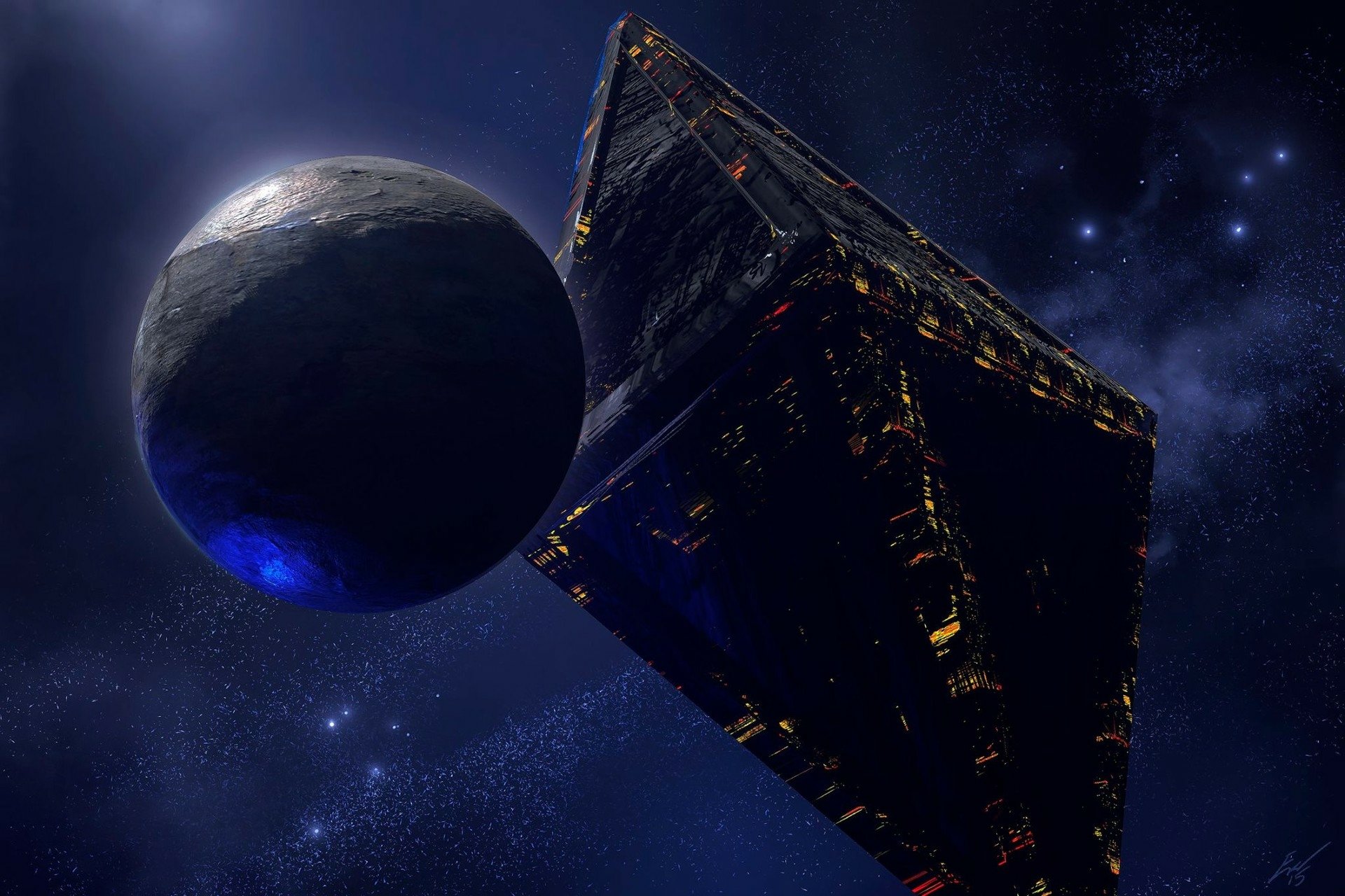 Download Space Building Sci Fi Space Station HD Wallpaper by