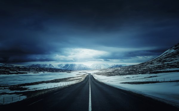 Hecho por el hombre Carretera Snow Invierno Islandia Paisaje Montaña Fondo de pantalla HD | Fondo de Escritorio