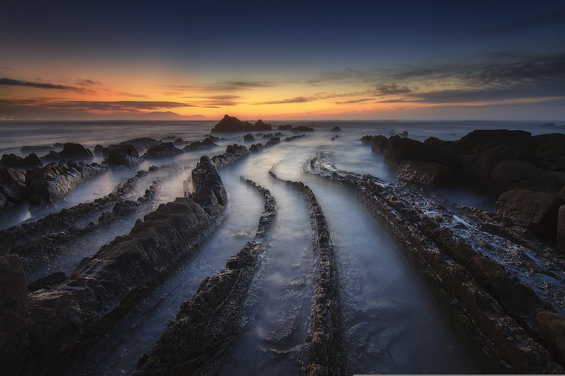 Download Sunset Nature Horizon Ocean Seascape HD Wallpaper