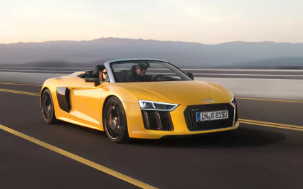car supercar yellow car Audi Audi R8 Spyder vehicle Audi R8 HD Desktop Wallpaper | Background Image