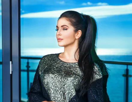 ponytail brunette singer Russian music Nyusha HD Desktop Wallpaper | Background Image