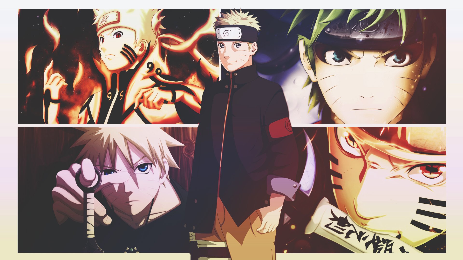 A vibrant HD wallpaper featuring Naruto Uzumaki from the anime Naruto, showcasing various expressions and iconic moments of the beloved character in an engaging collage.